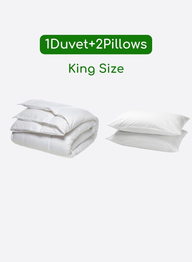 لونا هوم طقم آمن ولطيف، لحاف واحد ناعم بحجم كينج (220*240 سم) مع وسادتين (50*75 سم) معبأ بتفريغ الهواء - Image 2